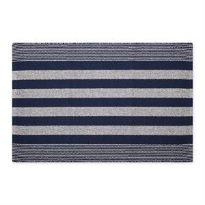 nautical blue cabana stripe handwoven recycled yarn rug 2x3 ft