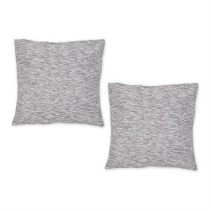 black and off-white tonal recycled cotton pillow cover 18x18 (set of 2)