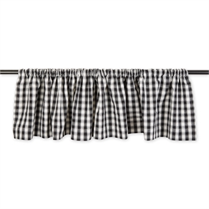 french black & white multi-color checkered cotton window valance 72x14