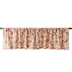 rustic leaves multi-color printed cotton fabric window valance 72x14