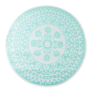 turquoise blue floral outdoor fabric rug 5 ft round