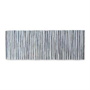 stonewash blue slim stripe cotton chindi rug multi-color cotton 2ft 3inx6ft