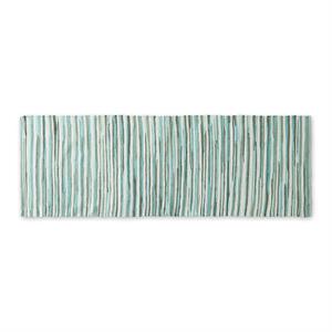 aqua slim stripe cotton chindi rug  multi-color cotton 2ft 3inx6ft