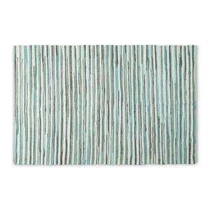 aqua slim stripe cotton chindi area rug  multi-color cotton 4x6ft