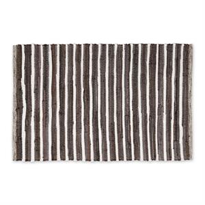 dark brown slim stripe cotton chindi rug  multi-color cotton 2x3ft