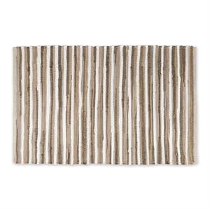 taupe slim stripe cotton chindi rug  multi-color cotton 2x3ft