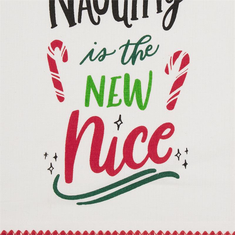 DII Assorted Naughty Nice Holiday Printed Dishtowel (Set of 2)