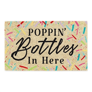 multi-color poppin bottles coir doormat 17x29