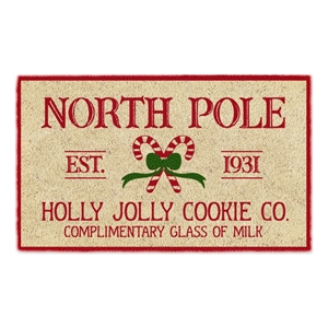 multi-color christmas holly jolly cookie co. coir doormat 17x29