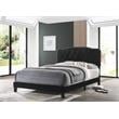 Black Velvet Upholstered Panel Bed with Silver Nailhead - Full