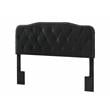 Black Velvet Upholstered Panel Bed with Silver Nailhead - Full