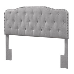 Tufted Gray Linen Headboard for Queen and Full Bed