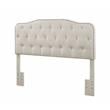 Tufted Fog-Beige Linen Fabric Headboard and Panel Bed Frame in Twin