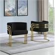 Black Velvet Accent Barrel Leisure Chair with Gold Chrome Legs