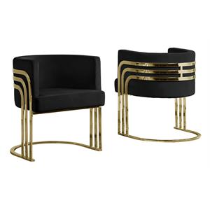 black velvet accent barrel leisure chair with gold chrome legs