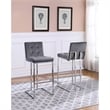 Barstools with Tufted Seats in Teal Blue Velvet and Chrome Legs (Set of 2)