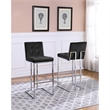 Barstools with Tufted Seats in Teal Blue Velvet and Chrome Legs (Set of 2)