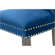 Tufted Blue Velvet Counter Height Chairs with Gold Handle (Set of 2)