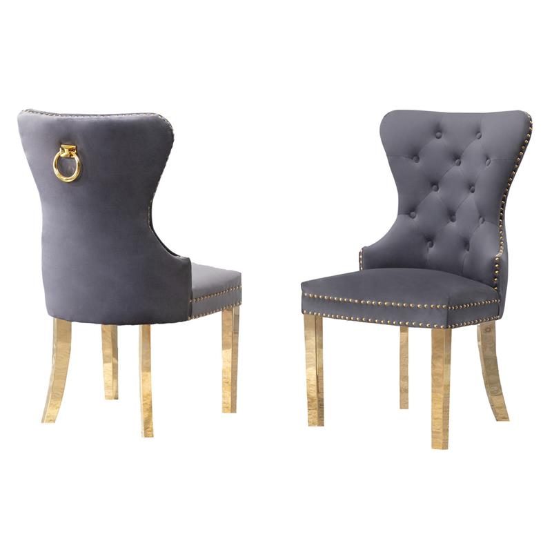 gold and gray chair