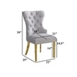Double Tufted Black Velvet Side Chairs with Gold Stainless Steel Legs