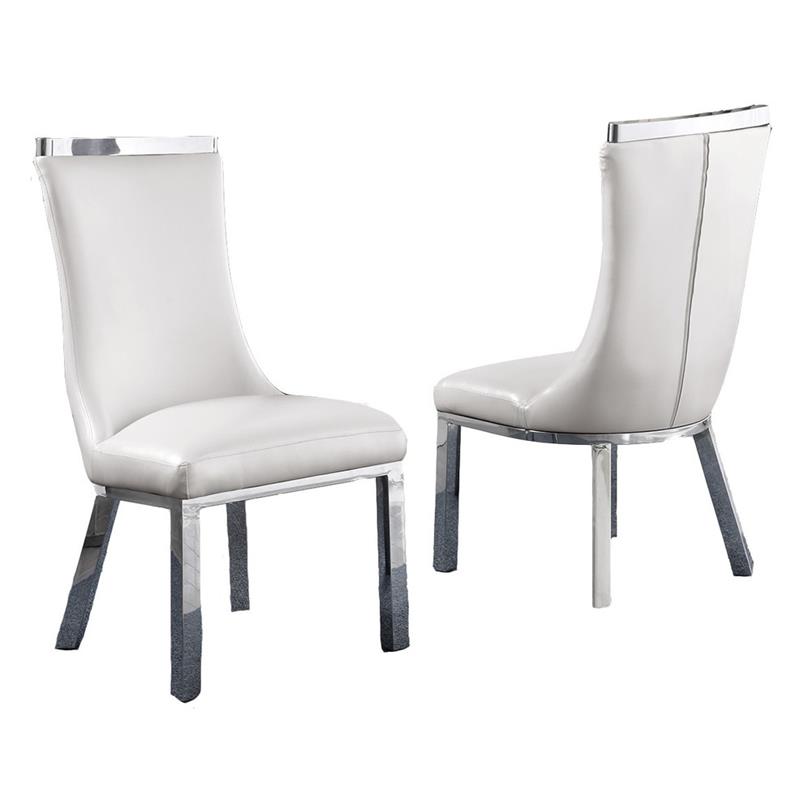 white chair with silver legs