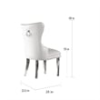 Tufted White Faux Leather Side Chairs with Silver Stainless Steel (Set of 2)