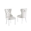 Tufted Dark Gray Velvet Side Chairs with Clear Acrylic Legs (Set of 2)