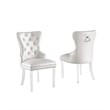 Tufted Navy Blue Velvet Side Chairs with Clear Acrylic Legs (Set of 2)