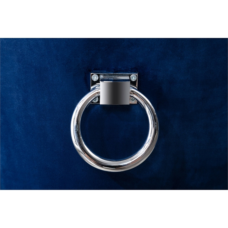 Tufted Navy Blue Velvet Side Chairs with Clear Acrylic Legs (Set of 2)