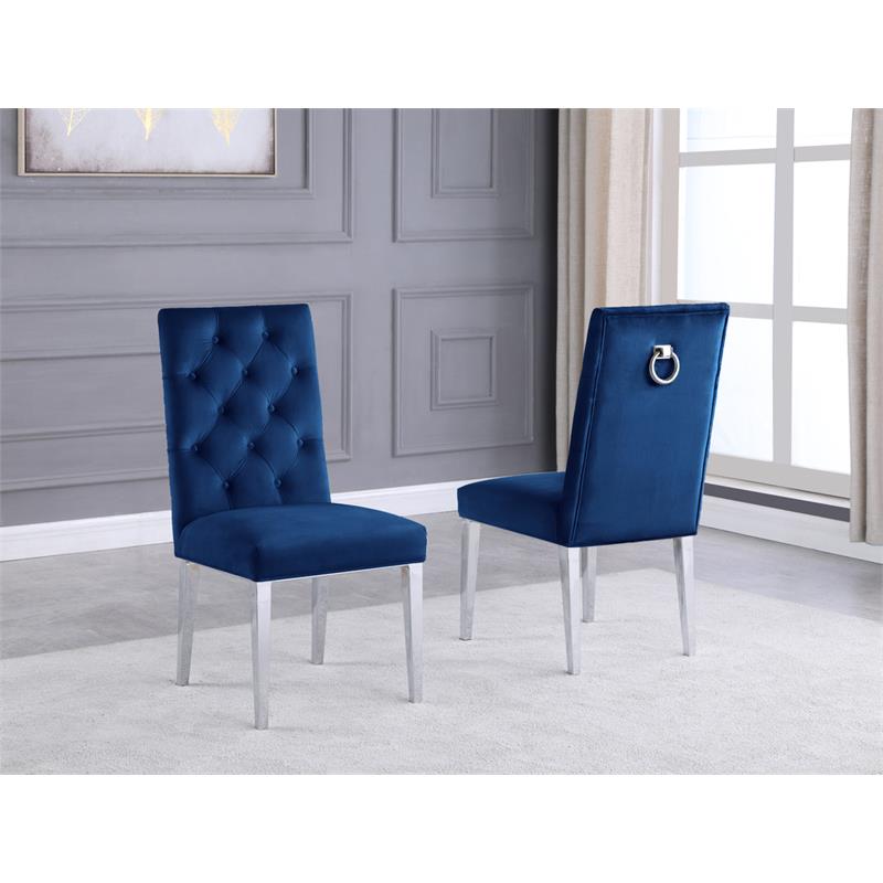 navy chair silver legs