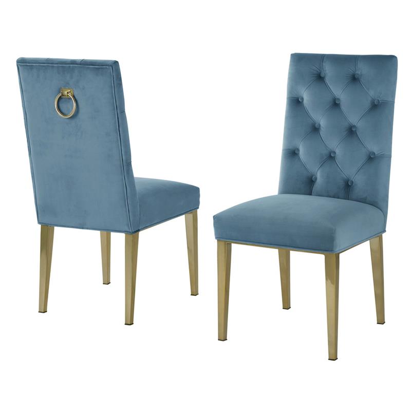 velvet tufted side chair