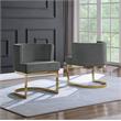 Velvet Dark Gray Accent Chair with Gold Chrome Base - 1 Chair