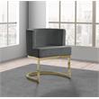 Velvet Dark Gray Accent Chair with Gold Chrome Base - 1 Chair