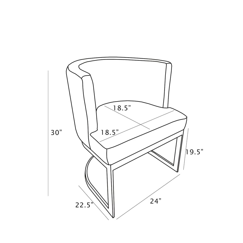 Velvet Black Accent Chair with Gold Chrome Base - 1 Chair