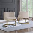 Velvet Beige Accent Chair with Gold Chrome Base - 1 Chair