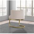 Velvet Beige Accent Chair with Gold Chrome Base - 1 Chair