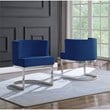Velvet Navy Blue Accent Chair with Silver Chrome Base - 1 Chair