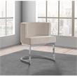 Velvet Beige Accent Chair with Silver Chrome Base - 1 Chair