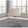 Velvet Beige Accent Chair with Silver Chrome Base - 1 Chair