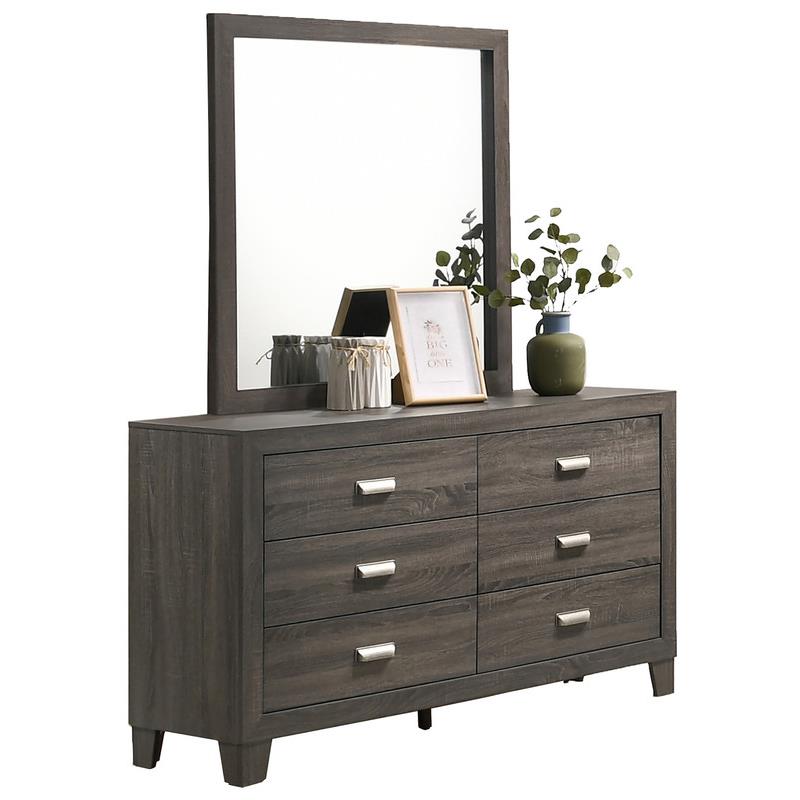 Rustic Wood Gray 5pc Bedroom Set in Queen Size with 2 Nightstands