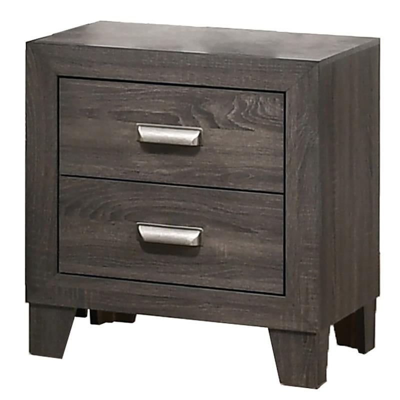 Rustic Wood Gray 5pc Bedroom Set in Eastern King with Chest