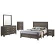 Rustic Wood Gray 5pc Bedroom Set in Full Size with Chest