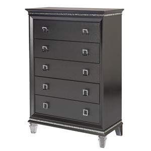 lavish dark gray wood bedroom chest with 5 drawers