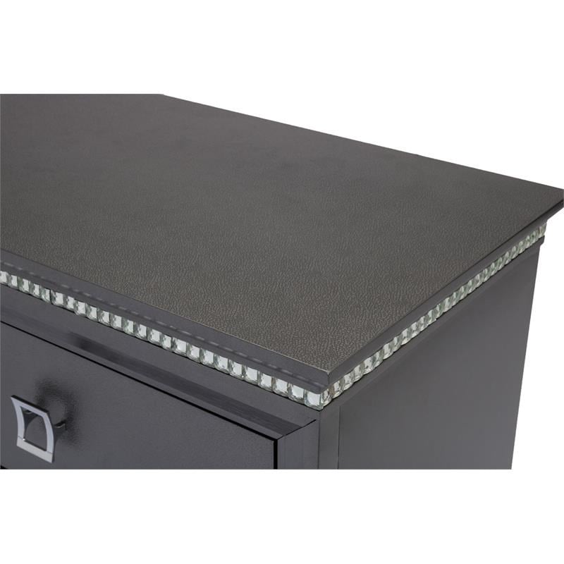 Lavish 3 Piece Gray Bedroom Set with Light up Headboard in Queen Size