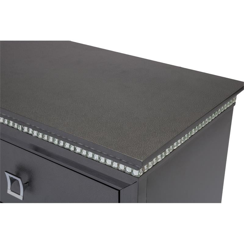 Lavish 3 Piece Gray Bedroom Set with Light up Headboard in California King