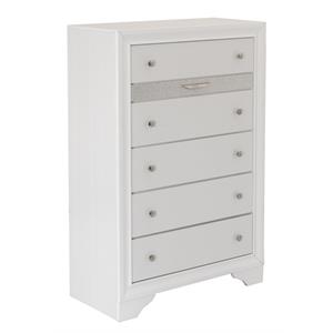 chic white wood bedroom chest with 6 drawers