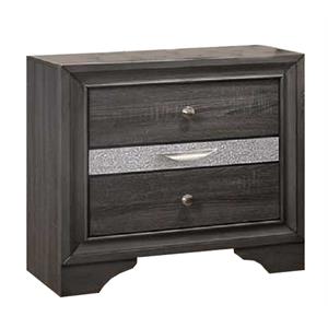 Best Quality Furniture Wood 3-Drawers Bedroom Nightstand in Dark Gray