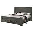 Weathered Gray Wood Queen Platform Bed with Storage