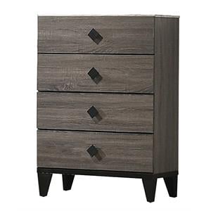 madelyn bedroom walnut chest with 4 drawers and faux marble top