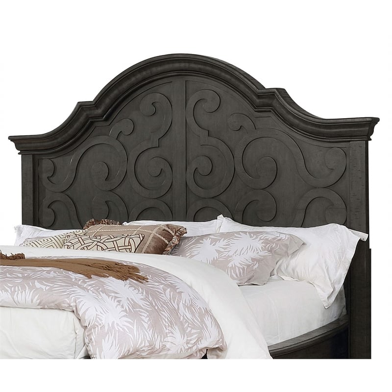 Rustic Gray Wood California King Panel Bed